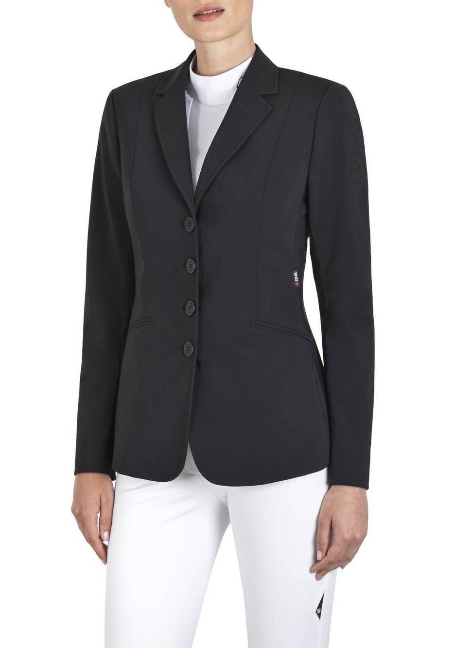 NEW EQUILINE caback micro perforated show jacket in black
